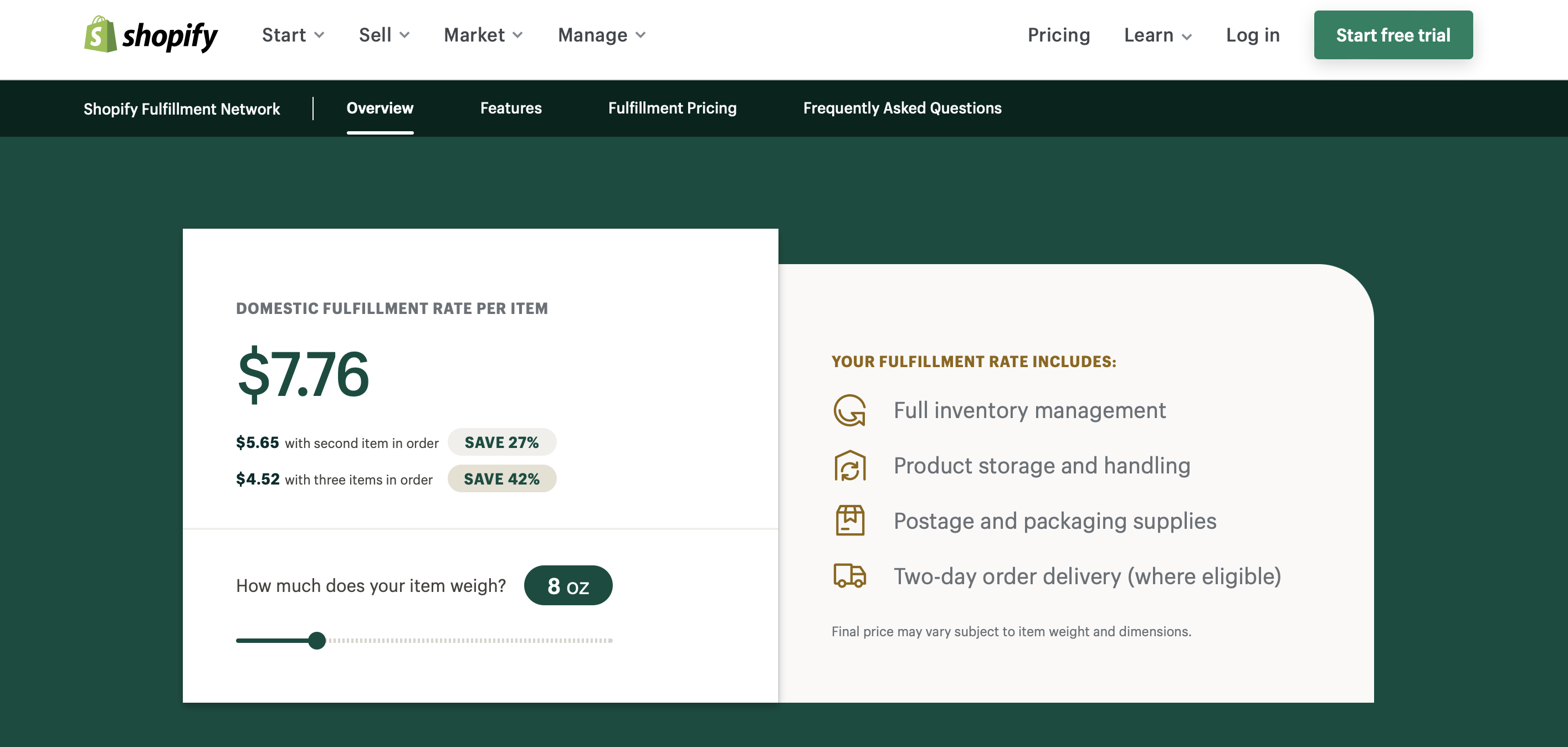 Shopify fullfillment network