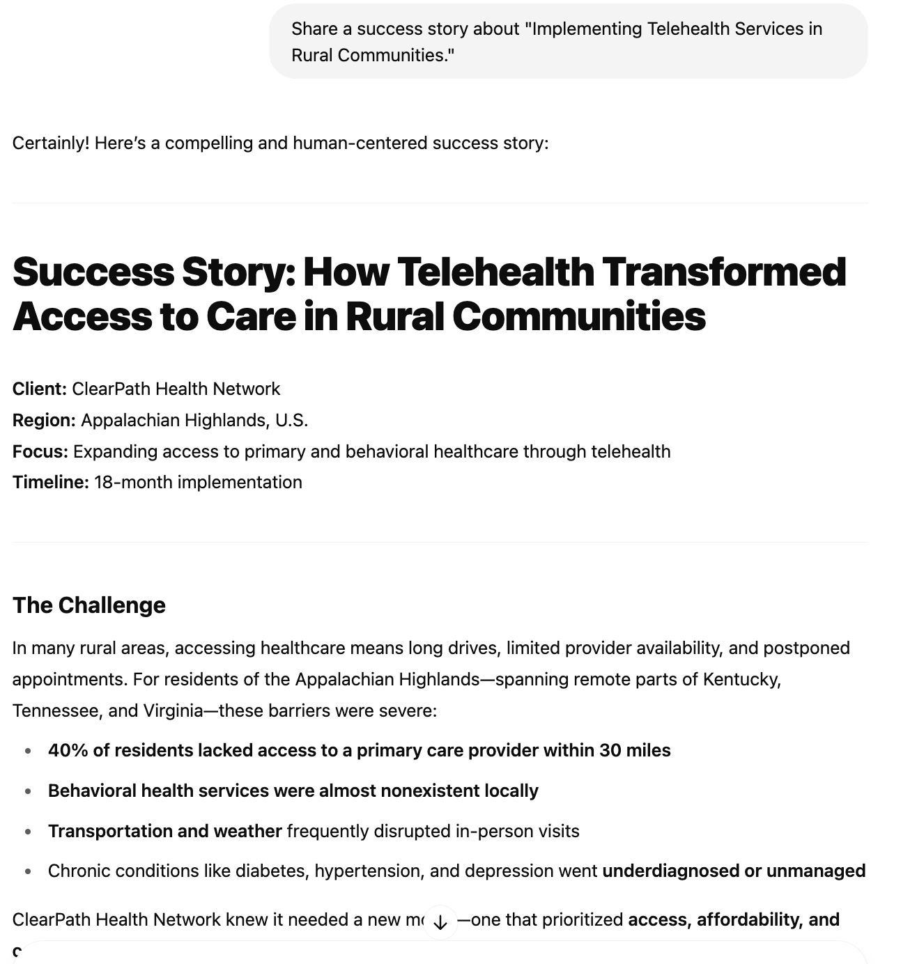 Success story prompt