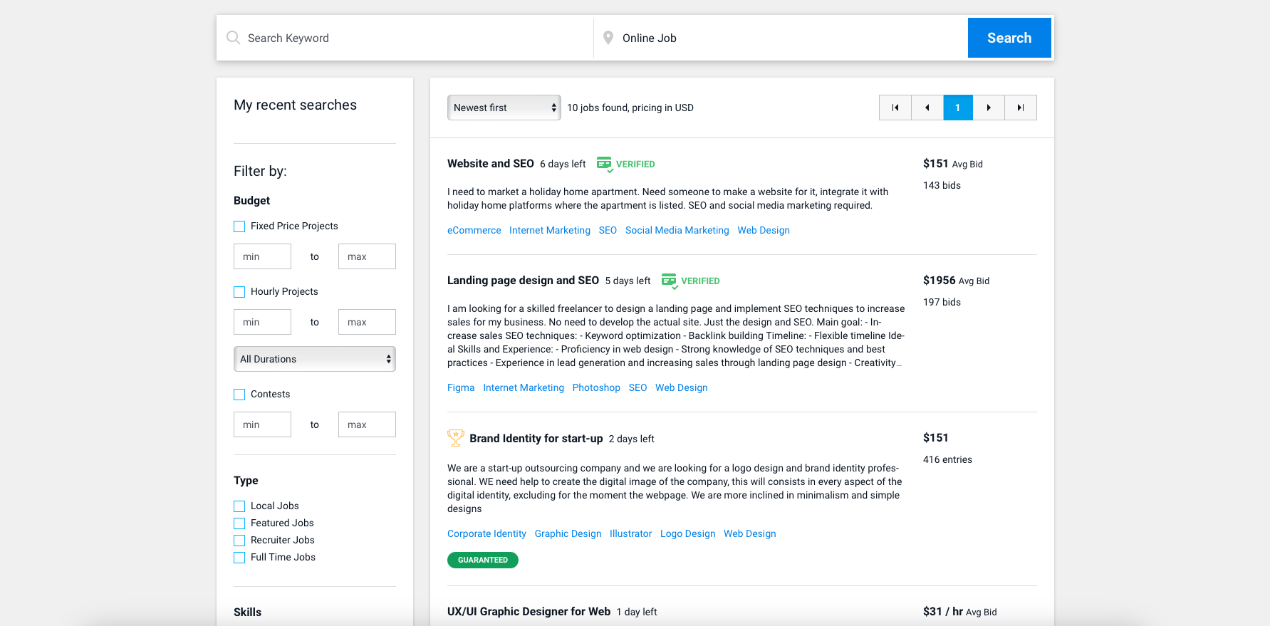 Search by keyword