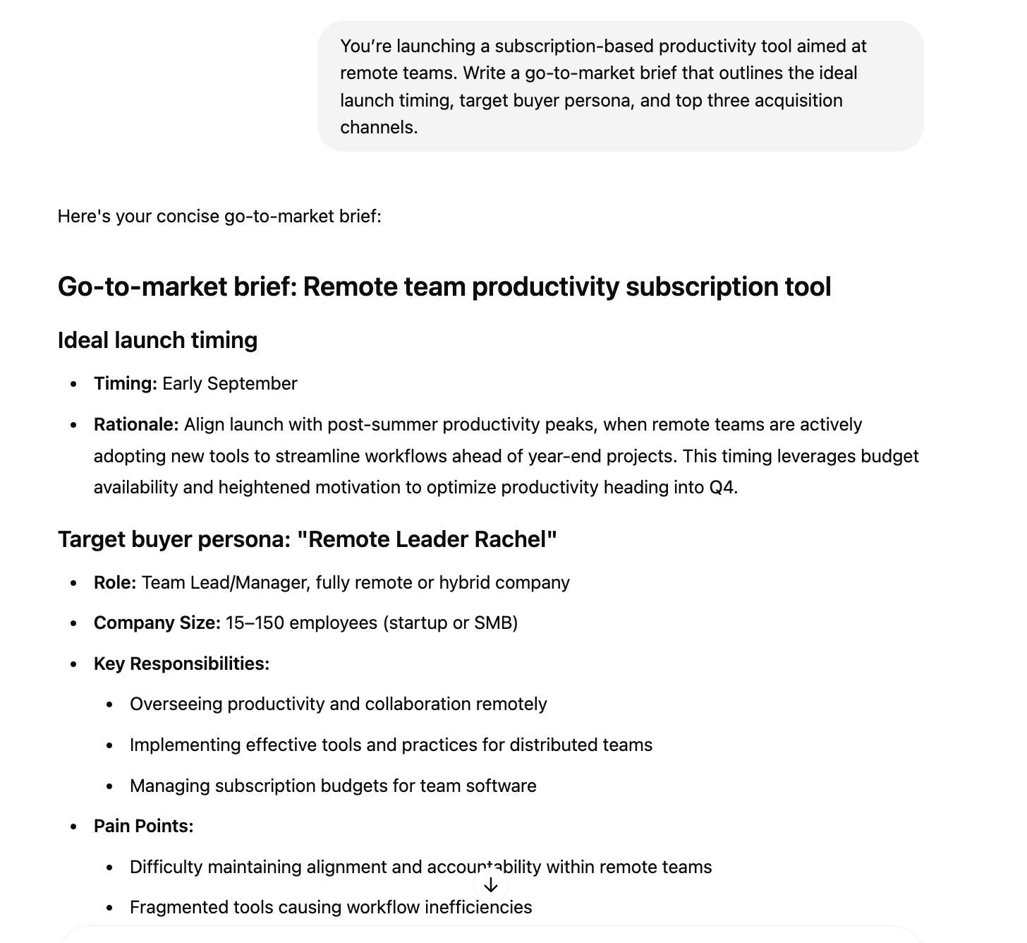 Go-to-market brief