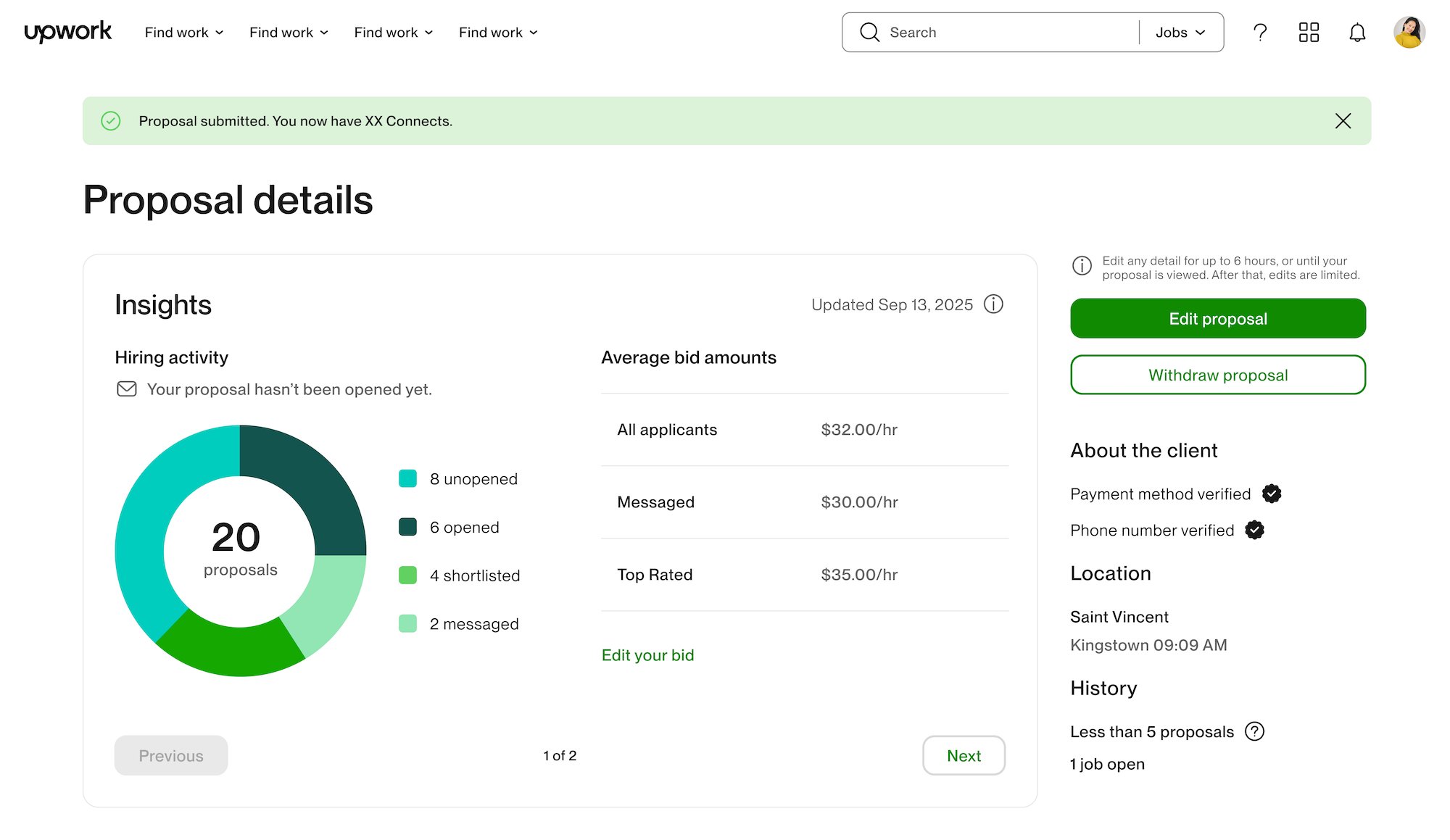 Upwork Proposal Details