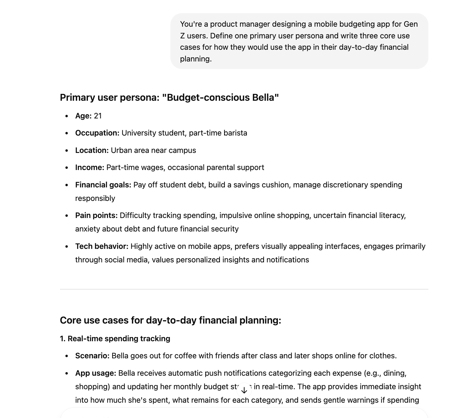 Product development and use case mapping