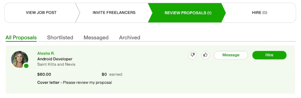 Review Upwork Proposals